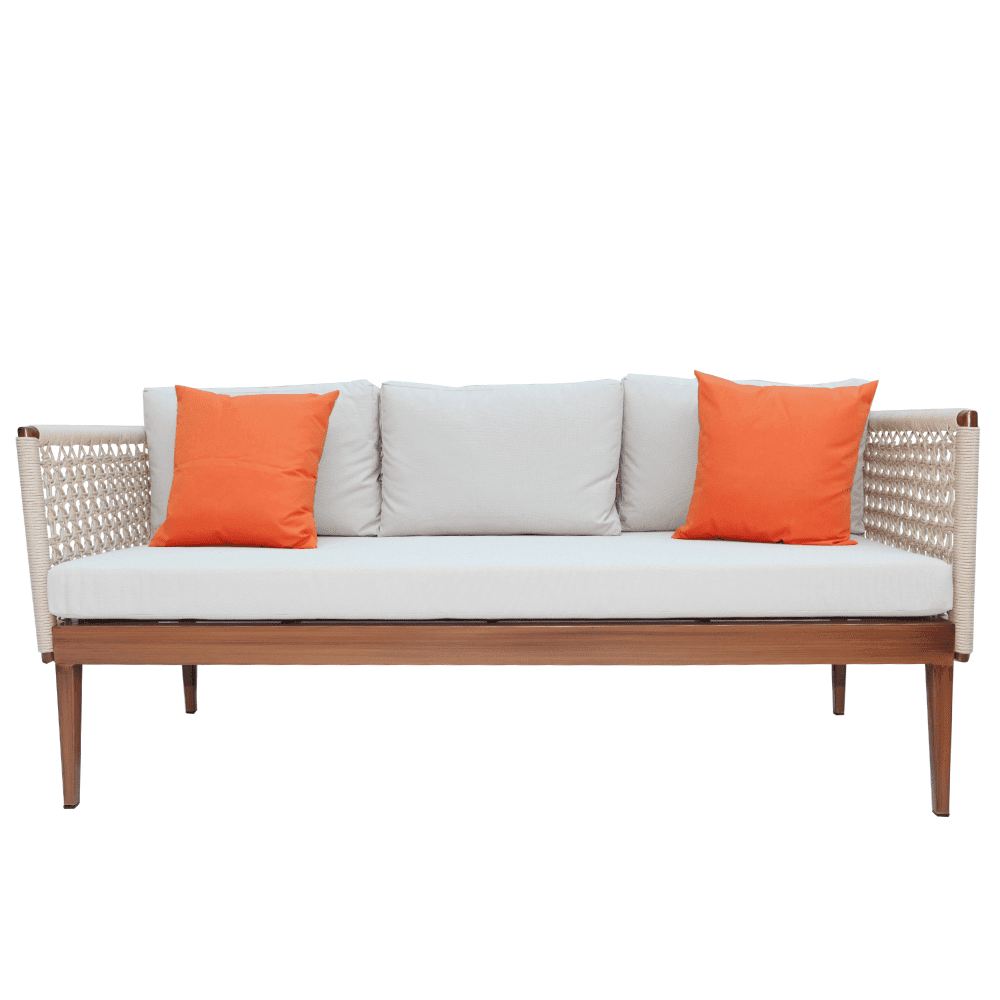 Outdoor Sofa Set Aluminum Rope 6 Seater Garden Furniture Set - COOLBABY