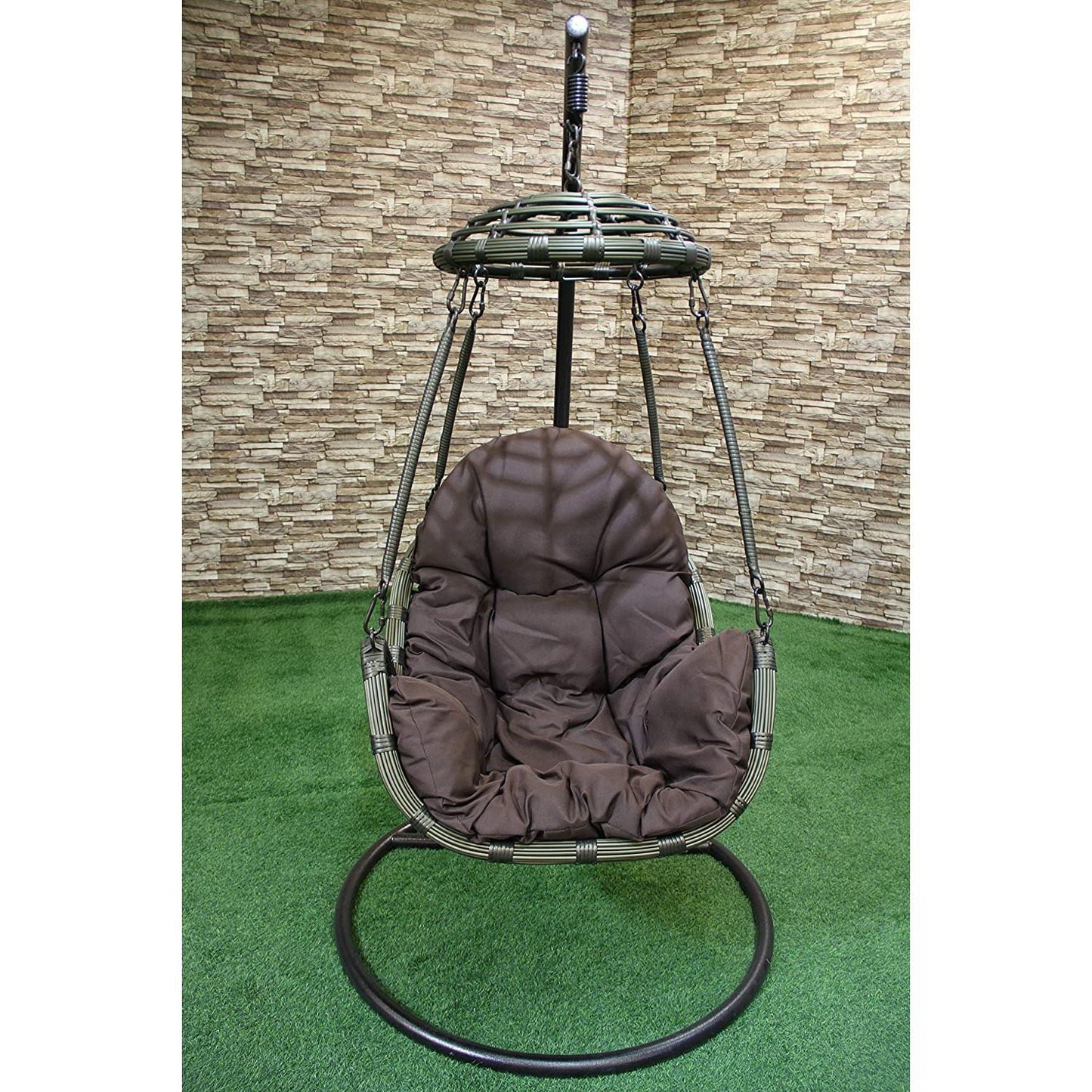 CFC Rattan Garden Hammock Swing Chair - Brown - COOLBABY