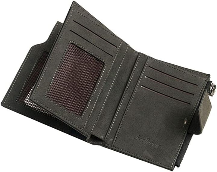 COOLBABY QB71-5 Small Trifold Card Holder Wallet Grey - COOLBABY