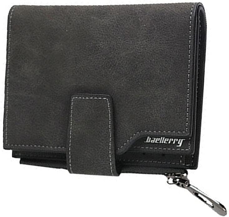 COOLBABY QB71-5 Small Trifold Card Holder Wallet Grey - COOLBABY