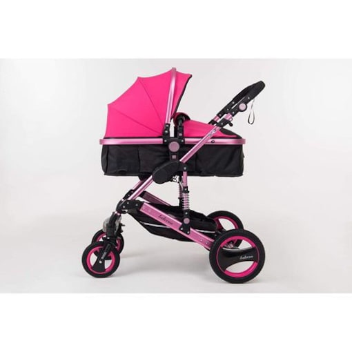 3 in 1 P6 Baby Stroller Canopy Pram, Pink - COOLBABY