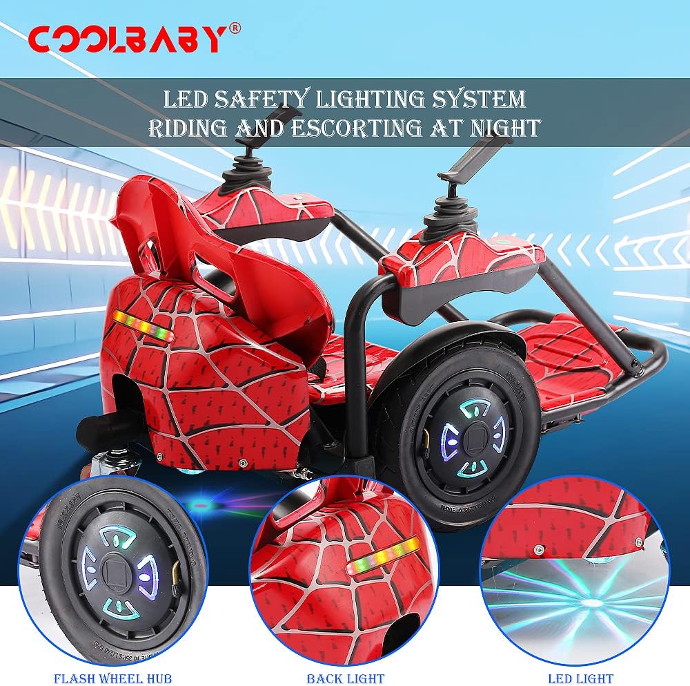 COOLBABY K8 360 Drift 10 "Tires Two-Handed Electric Scooter Go Cart Kating Car for Kids - COOLBABY