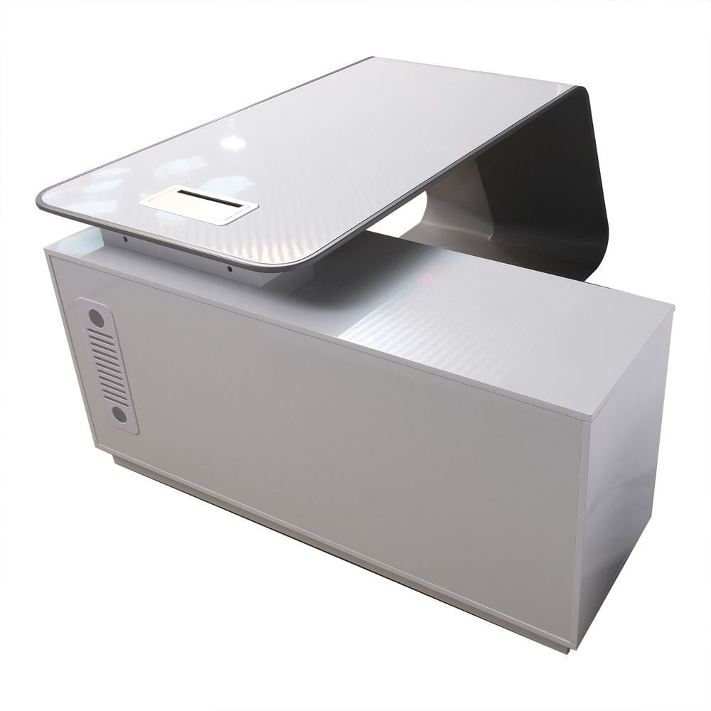 Huimei Executive Office Table, Glossy White, BG-9968 - COOLBABY