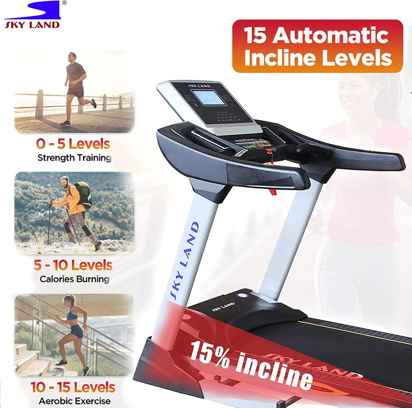 Skyland Powerful Treadmill DC 5Hp (8Hp Peak ) Motor EM-1264 - COOL BABY