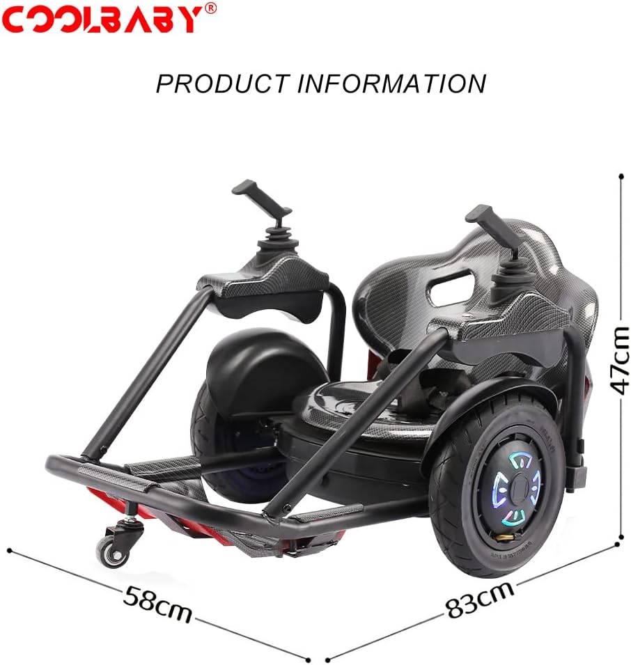 COOLBABY K8 360 Drift 10 "Tires Two-Handed Electric Scooter Go Cart Kating Car for Kids - COOLBABY