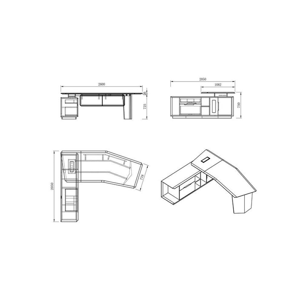 Neo Front Executive Office Desk Powder Coated Manager Desk office table with Storage Cabinet - COOLBABY