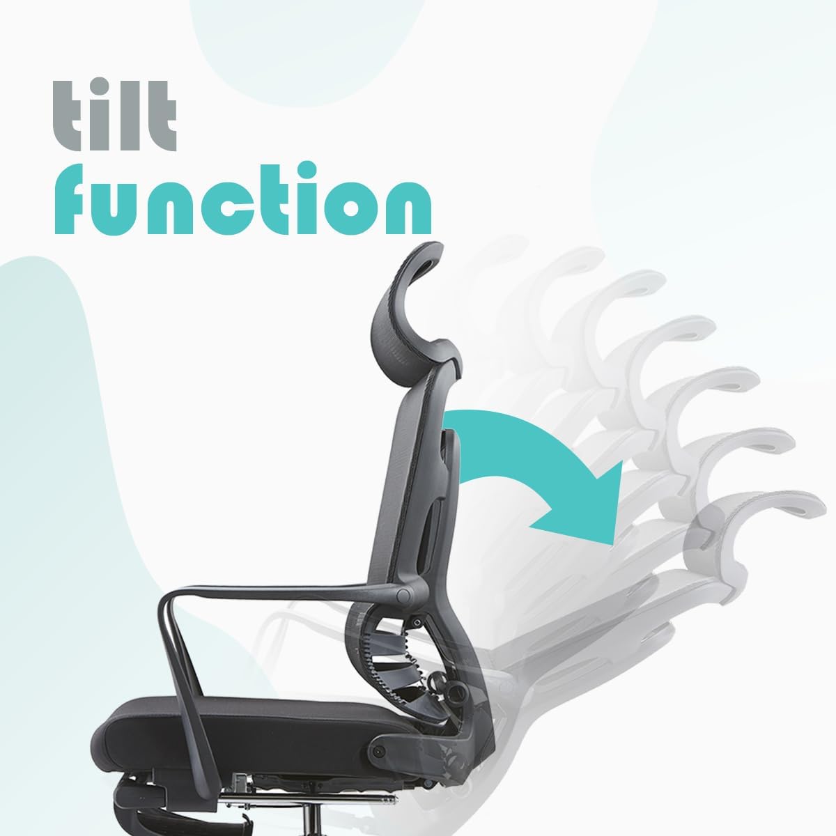 Ergonomic office chair, Retractable Footrest and Adjustable back support, Chair for Home Office, Adjustable rolling swivel office chair with armrest and headrest, Executive chair Black - COOLBABY