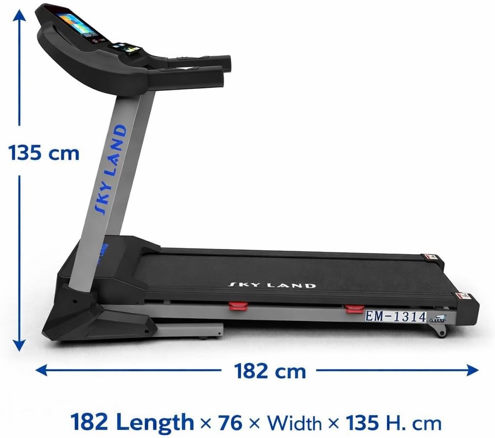 SKY LAND EM‑1314 Heavy‑Duty Foldable Treadmill – 3.5HP Motor (6HP Peak), 10.1" TFT Display, 18% Auto Incline, 1–18 km/h Speed, Bluetooth Speaker & Shock‑Absorbing Running Deck - COOLBABY