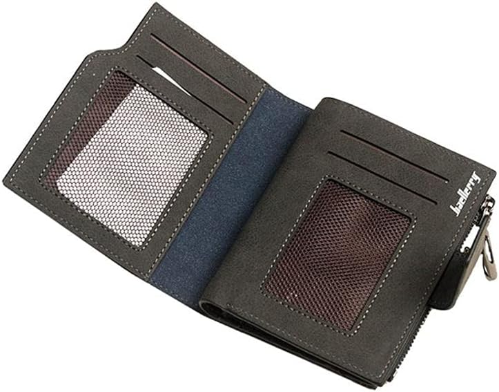 COOLBABY QB71-5 Small Trifold Card Holder Wallet Grey - COOLBABY