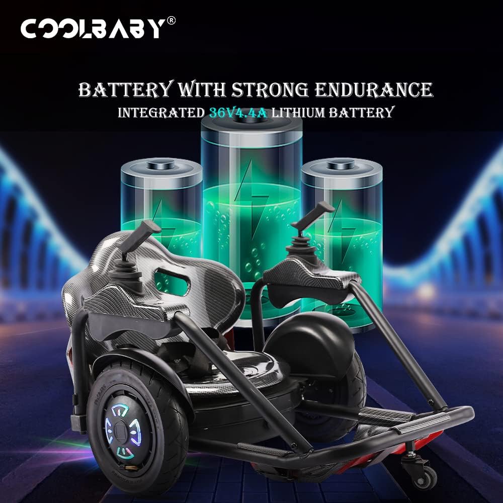 COOLBABY K8 360 Drift 10 "Tires Two-Handed Electric Scooter Go Cart Kating Car for Kids - COOLBABY