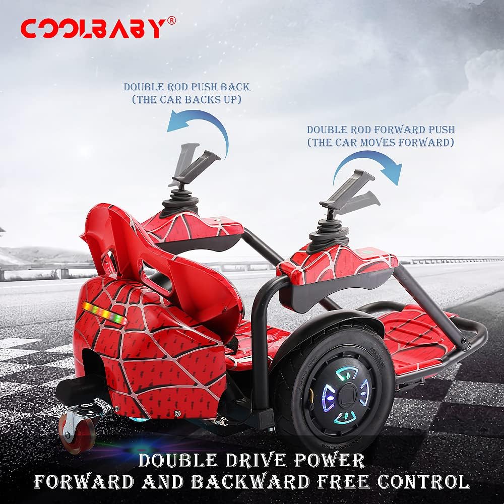 COOLBABY K8 360 Drift 10 "Tires Two-Handed Electric Scooter Go Cart Kating Car for Kids - COOLBABY
