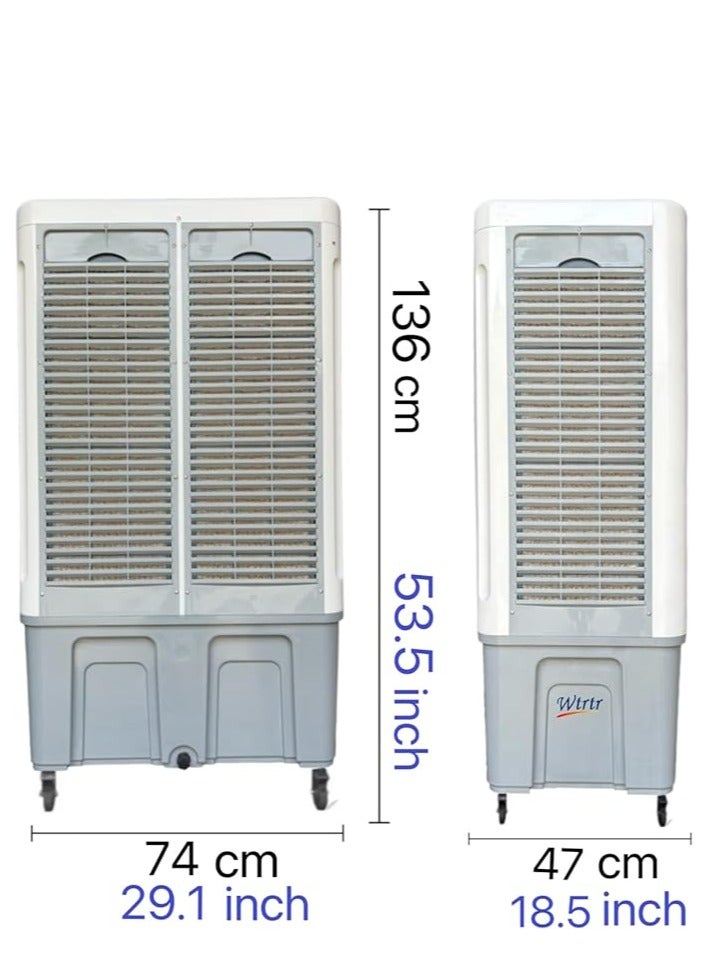 120L Heavy‑Duty Evaporative Air Cooler – 550W Industrial Cooling Fan, 3 Wind Speeds, Automatic Swing, Large Water Tank, Portable Floor‑Standing Home & Outdoor Cooler - COOLBABY