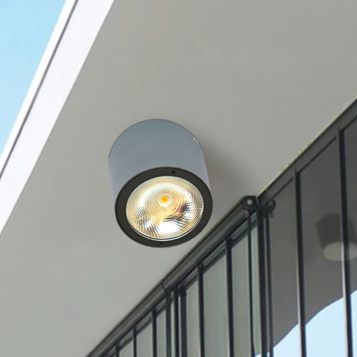 Outdoor Surface Ceiling Light 7W IP54 3000K - Black - COOLBABY