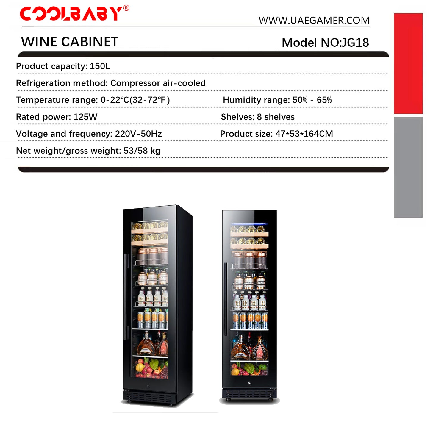 Constant-Temperature Ice Bar Wine Cabinet, Air-cooled Red Wine Cabinet, Household Built-in Beverage Refrigerator - COOLBABY