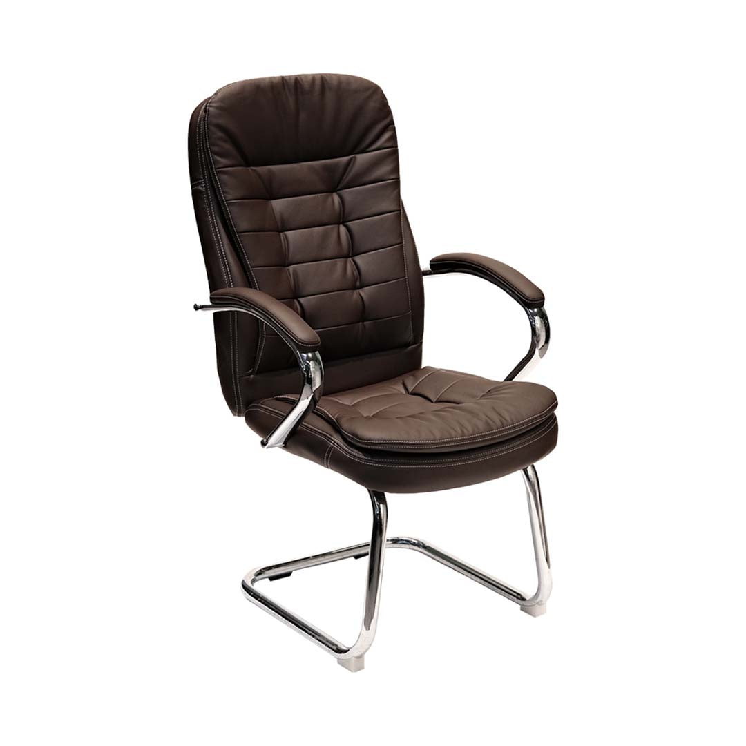 COOLBABY Ergonomic Office Visitor Chair 1121 HB – Adjustable PU Leather Seat with Chrome Base - COOLBABY
