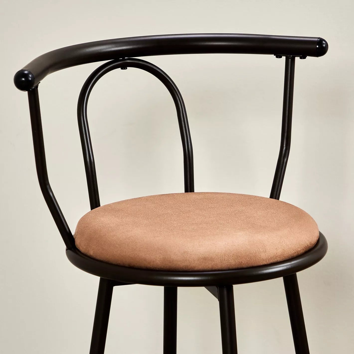 Modern Velvet Bar Stool With Metal Legs - Black - COOLBABY