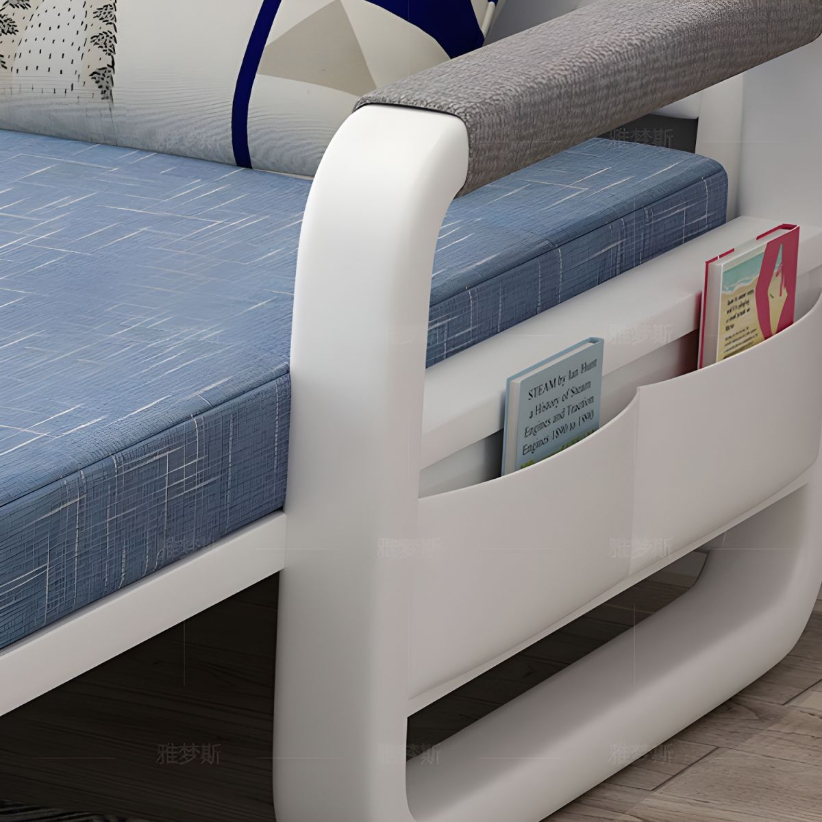 Modern Sectional Sofa Bed Set for Living Room & Dining Wood with Fabric & Foam Padding Reclining Feature Hotel Suitable (1.58M)