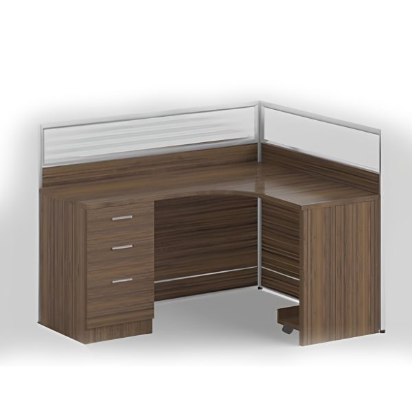 COOLBABY L-Shape Corner Workstation with Side Drawers – Premium HDF & Aluminium Frame - COOLBABY