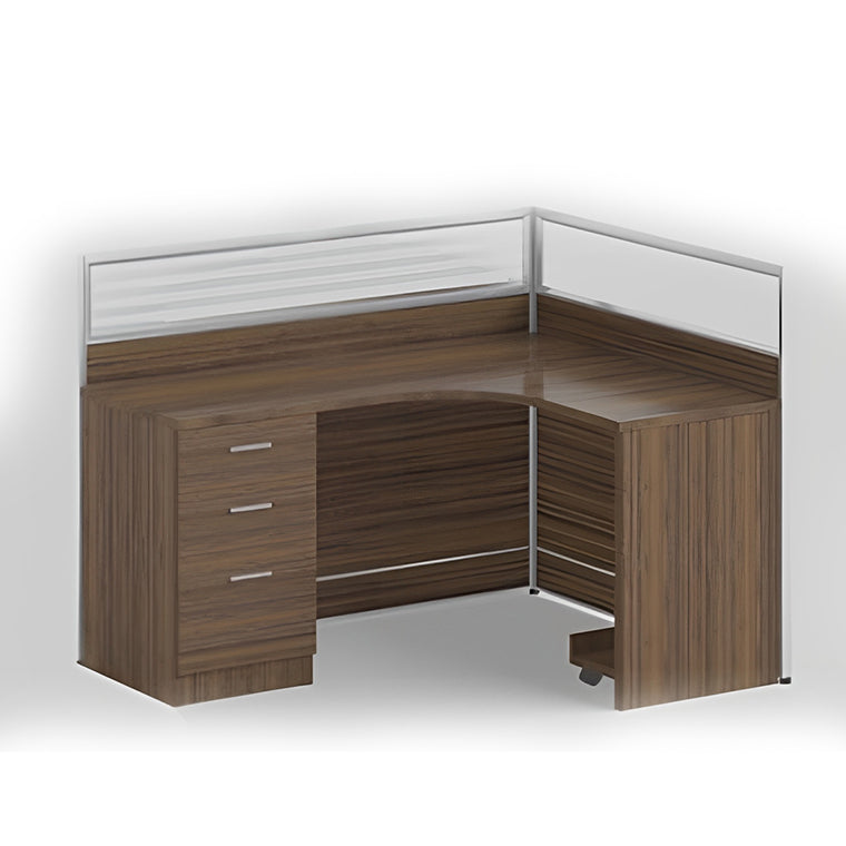 COOLBABY L-Shape Corner Workstation with Side Drawers – Premium HDF & Aluminium Frame - COOLBABY