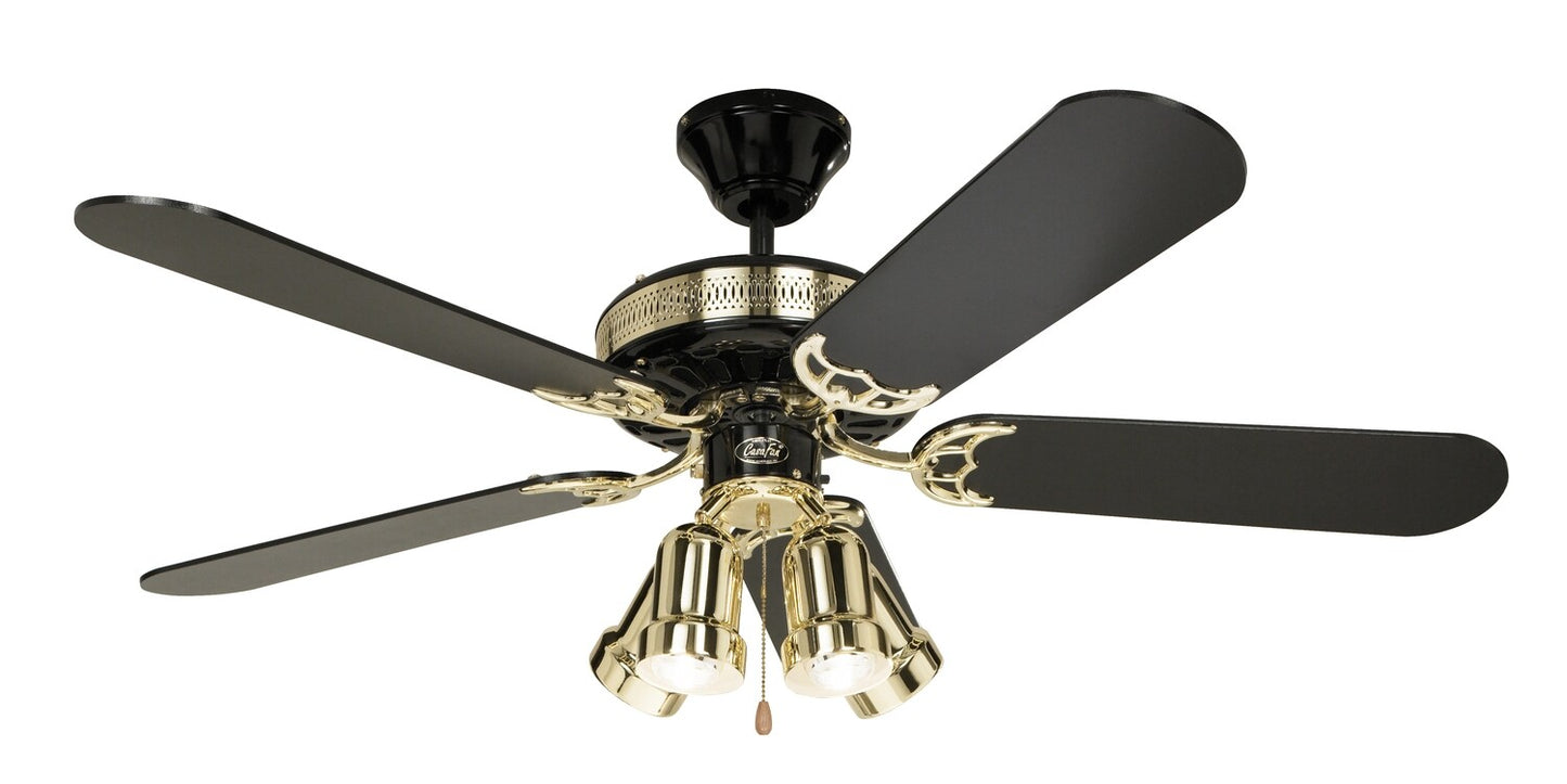 Black Ø132 Ceiling Fan With Pull Chain, 220/230 VAC, 50Hz - COOLBABY