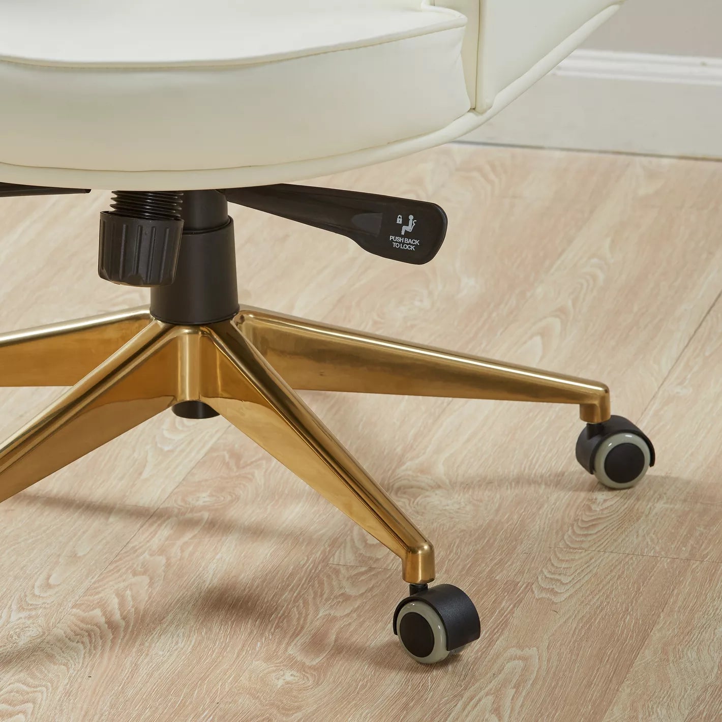 Study Chair, High-Back Office Chair With Faux Leather, Smooth Mobility, and Modern Luxe Style - COOLBABY