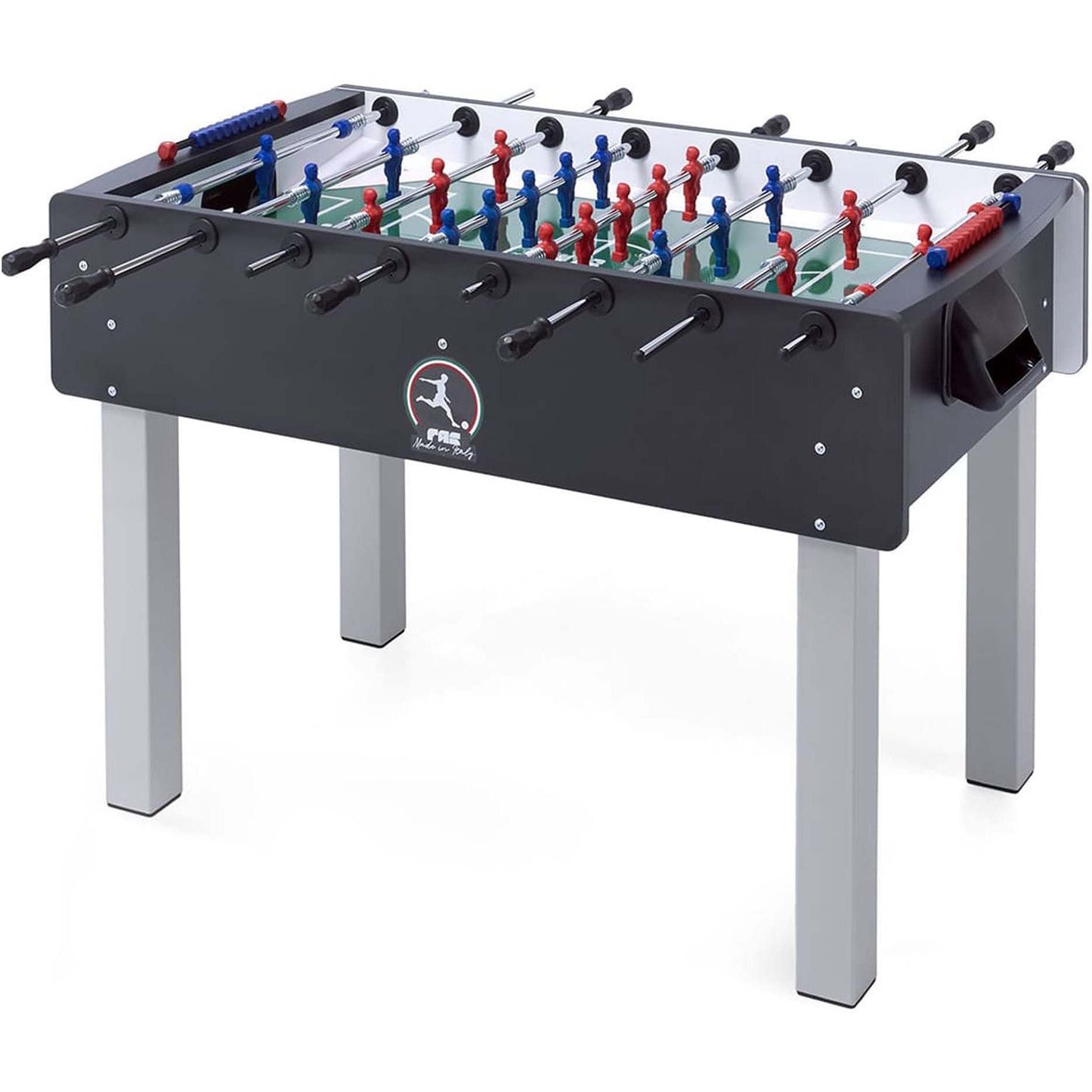 FAS Match Foosball Table – Black Edition | 22mm MDF Body, Tempered Glass Playfield & Professional Steel Rods