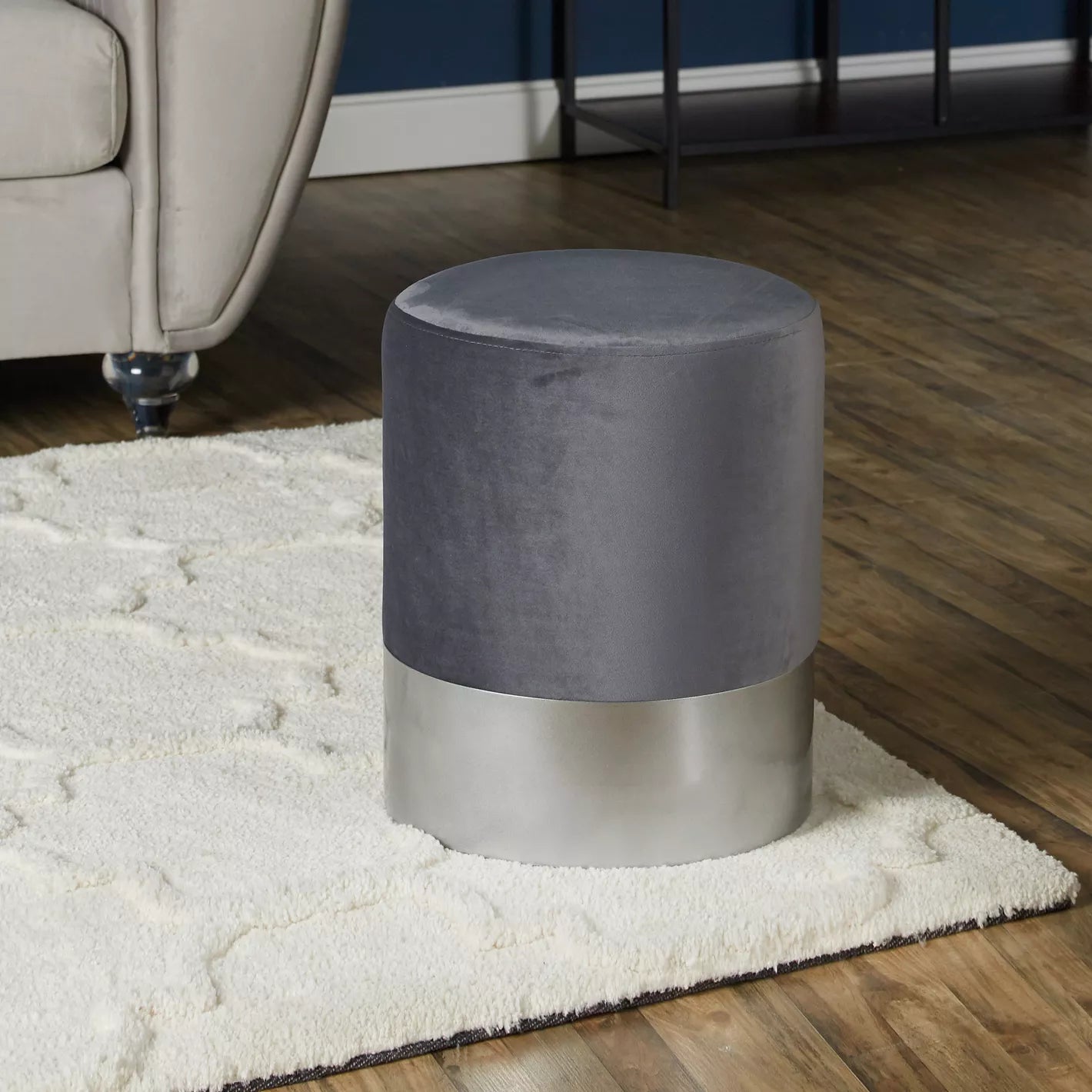 Fabric Velvet Ottoman, Luxurious Ottoman For Modern Home 36 x 36 x 43 CM - COOLBABY