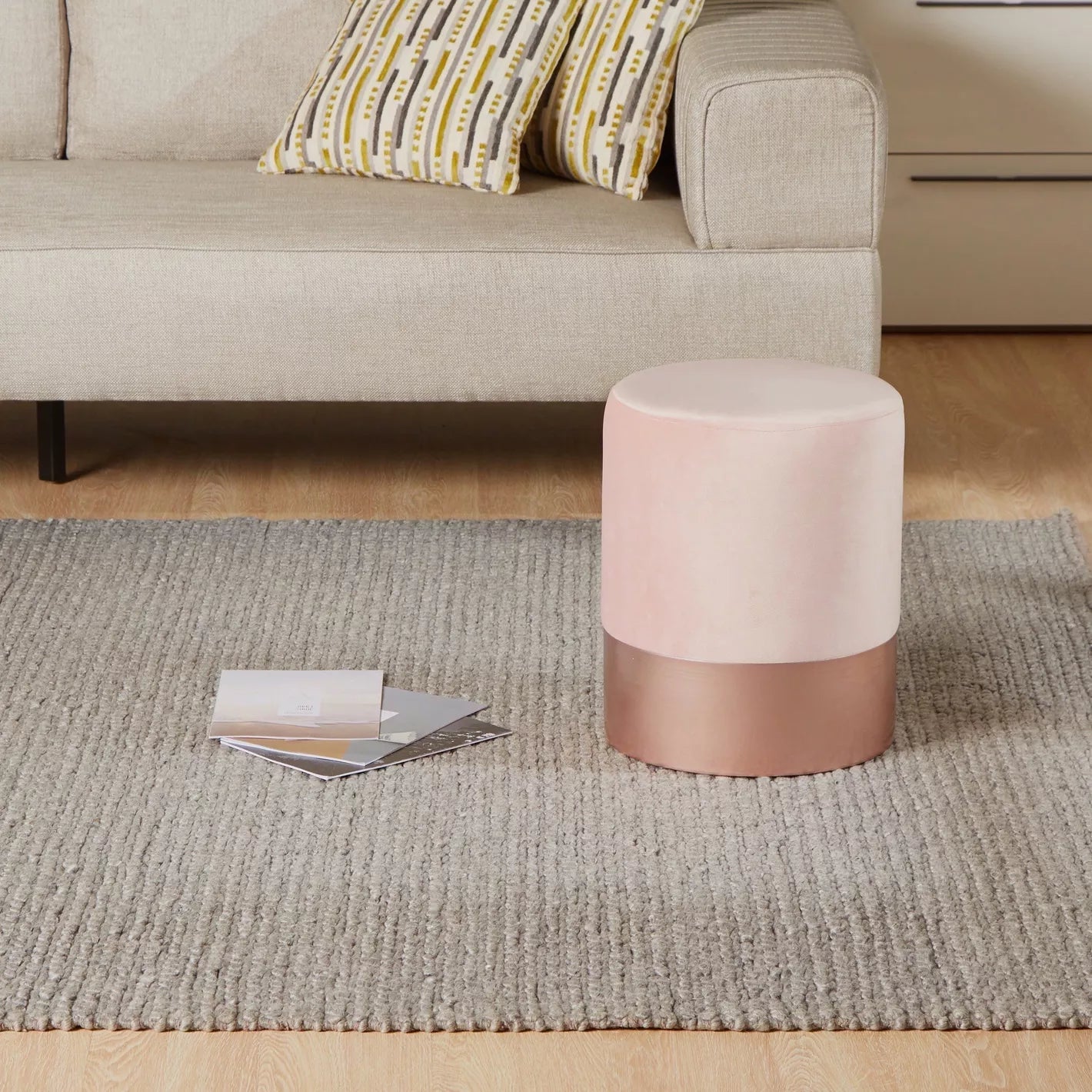 Fabric Velvet Ottoman, Luxurious Ottoman For Modern Home 36 x 36 x 43 CM - COOLBABY