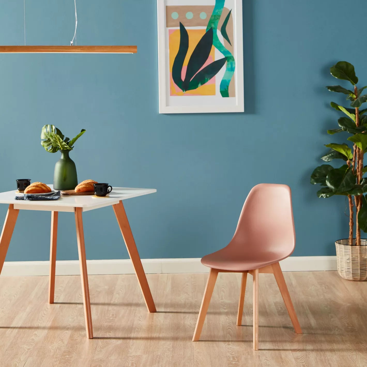 Modern Dining Chair With Wood Legs 53 * 45.5 * 82 CM - COOLBABY