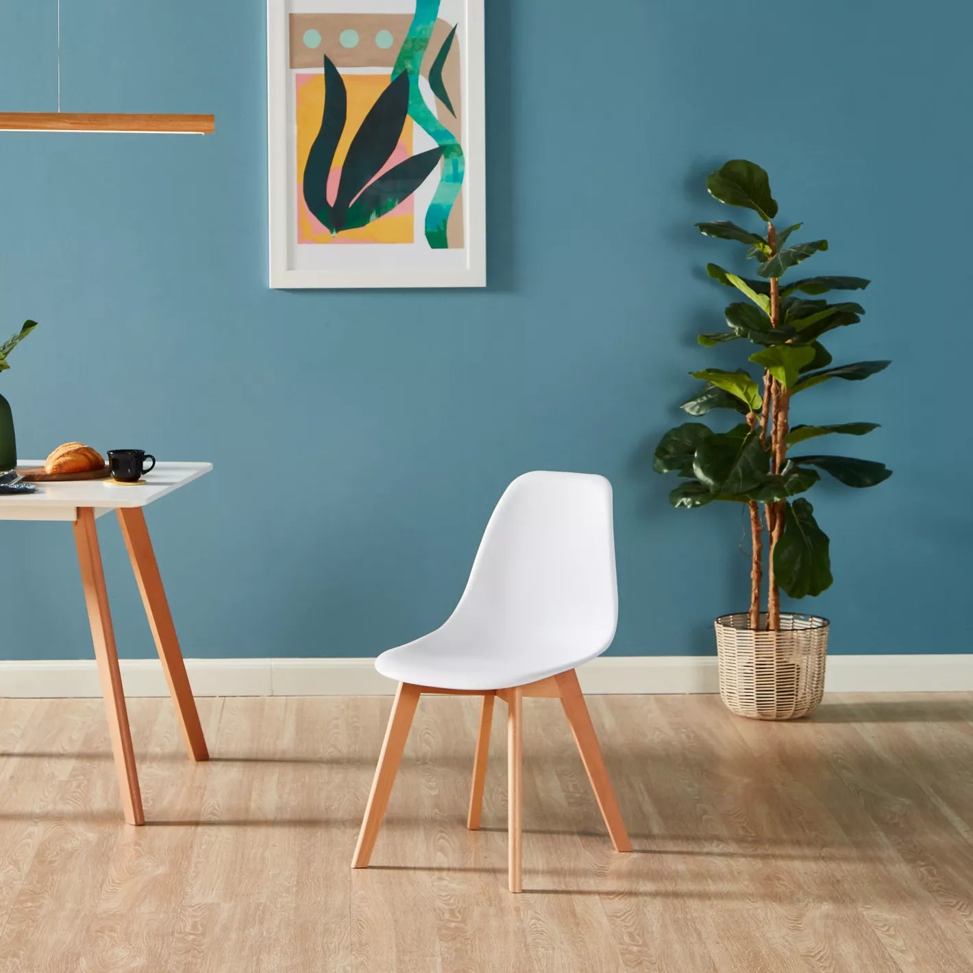 Modern Dining Chair With Wood Legs 53 * 45.5 * 82 CM - COOLBABY