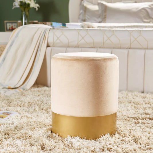 Fabric Velvet Ottoman, Luxurious Ottoman For Modern Home 36 x 36 x 43 CM - COOLBABY