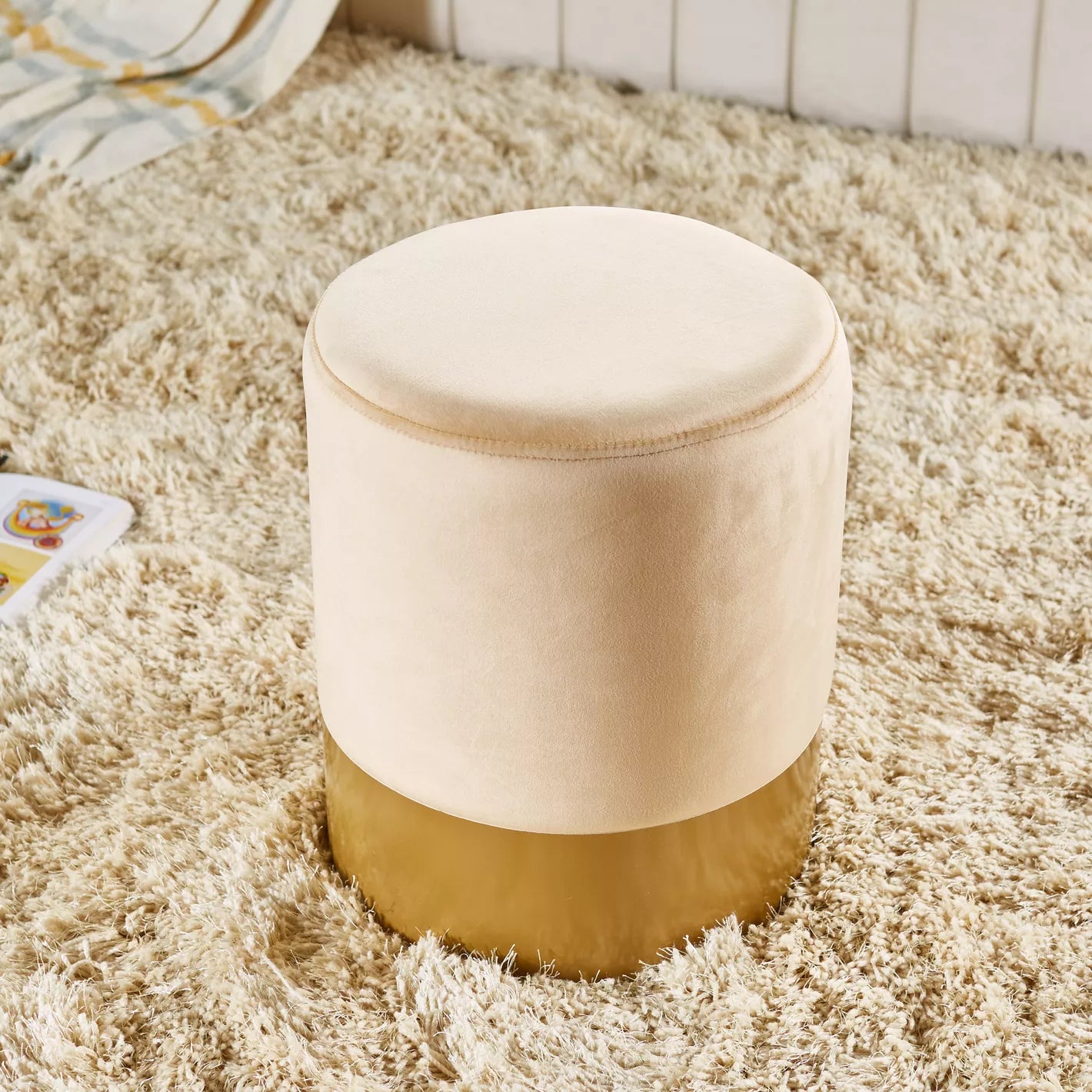 Fabric Velvet Ottoman, Luxurious Ottoman For Modern Home 36 x 36 x 43 CM - COOLBABY