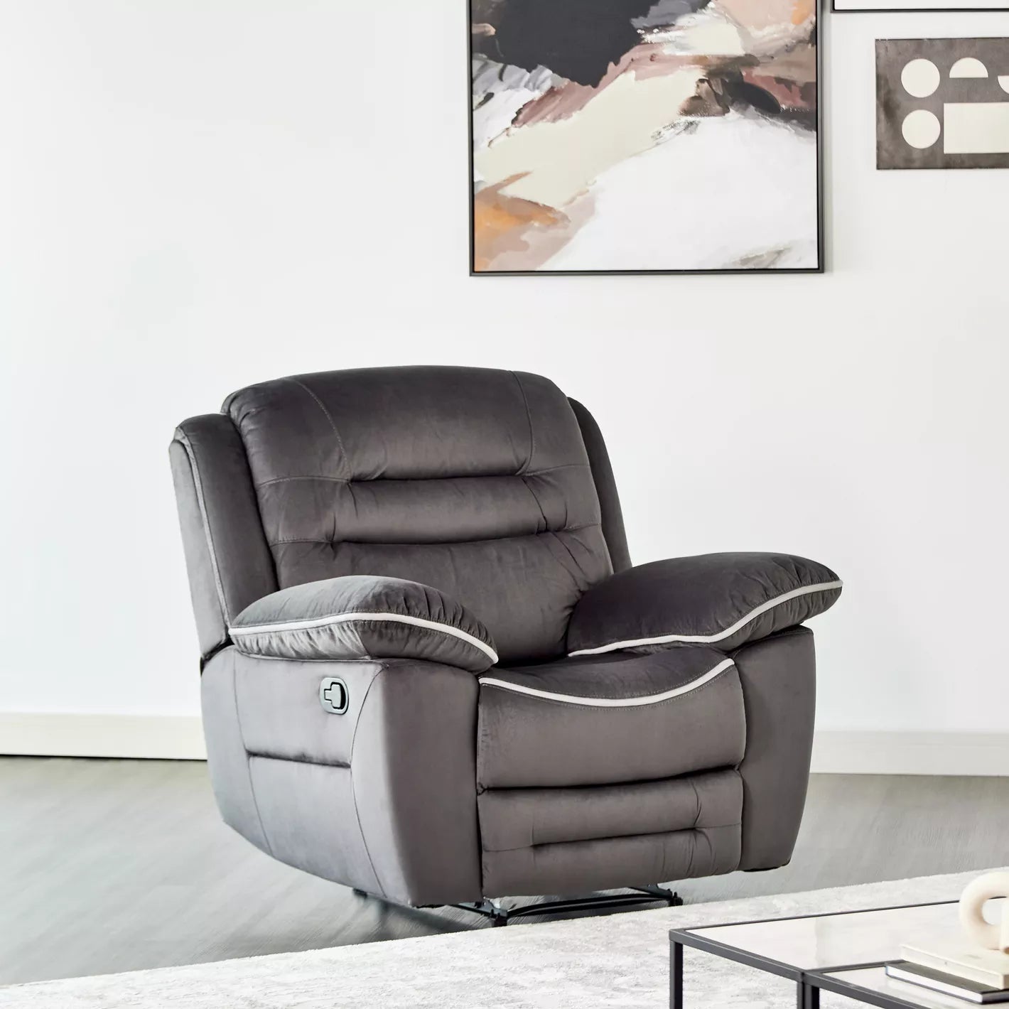 Fabric Recliner, Soft Fabric For A Luxurious Feel 96 x 110 x 105 CM - COOLBABY