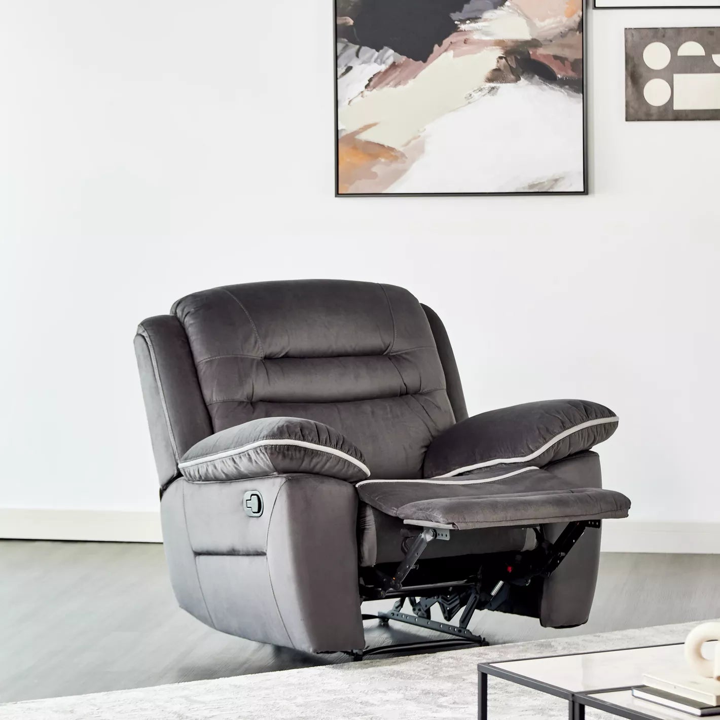 Fabric Recliner, Soft Fabric For A Luxurious Feel 96 x 110 x 105 CM - COOLBABY