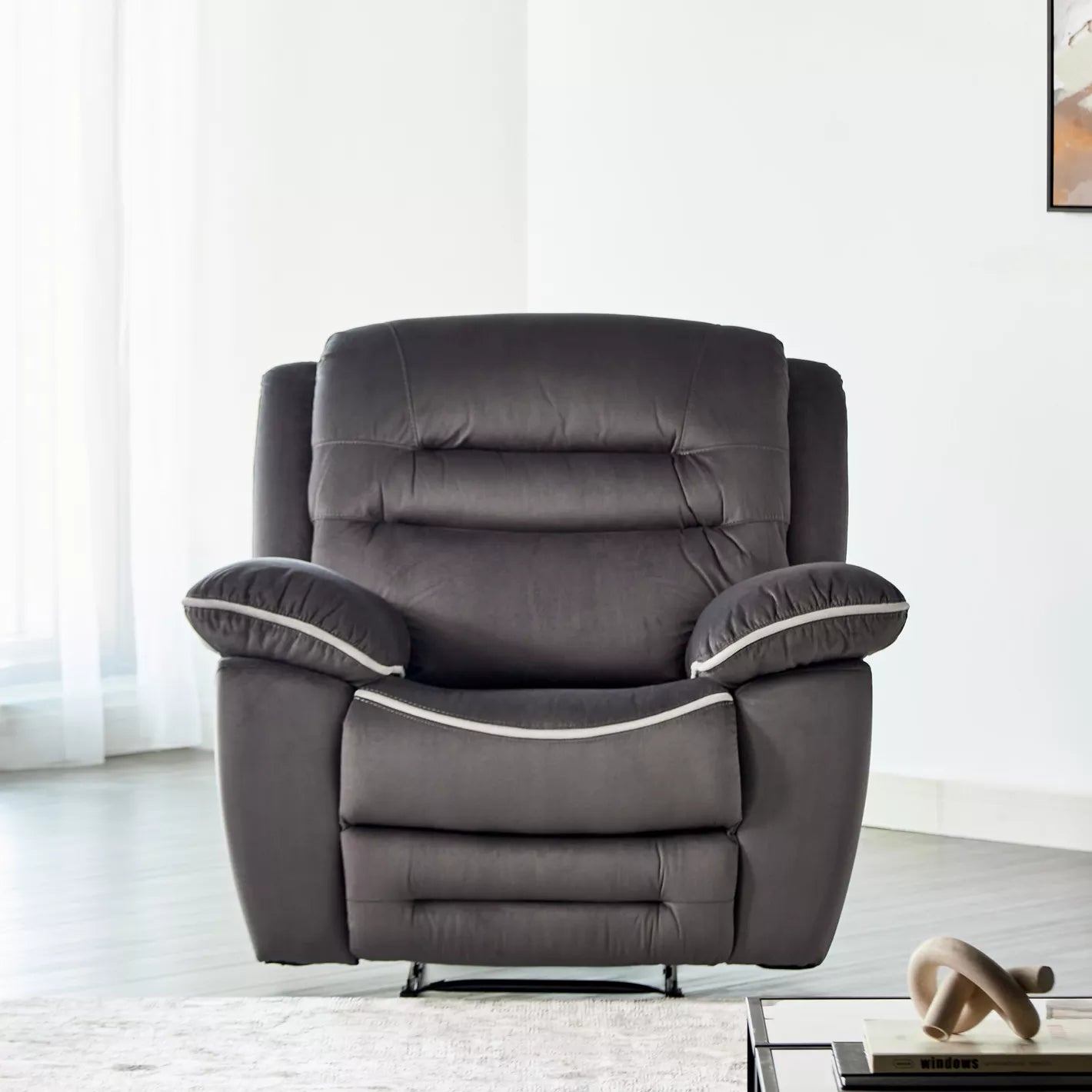 Fabric Recliner, Soft Fabric For A Luxurious Feel 96 x 110 x 105 CM - COOLBABY