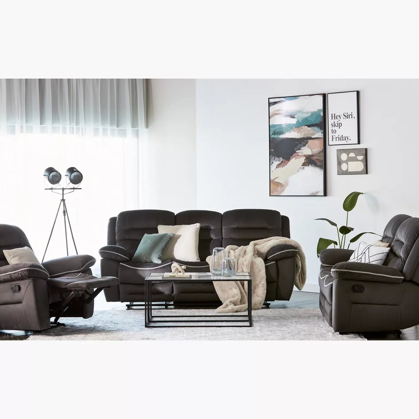 Fabric Recliner, Soft Fabric For A Luxurious Feel 96 x 110 x 105 CM - COOLBABY