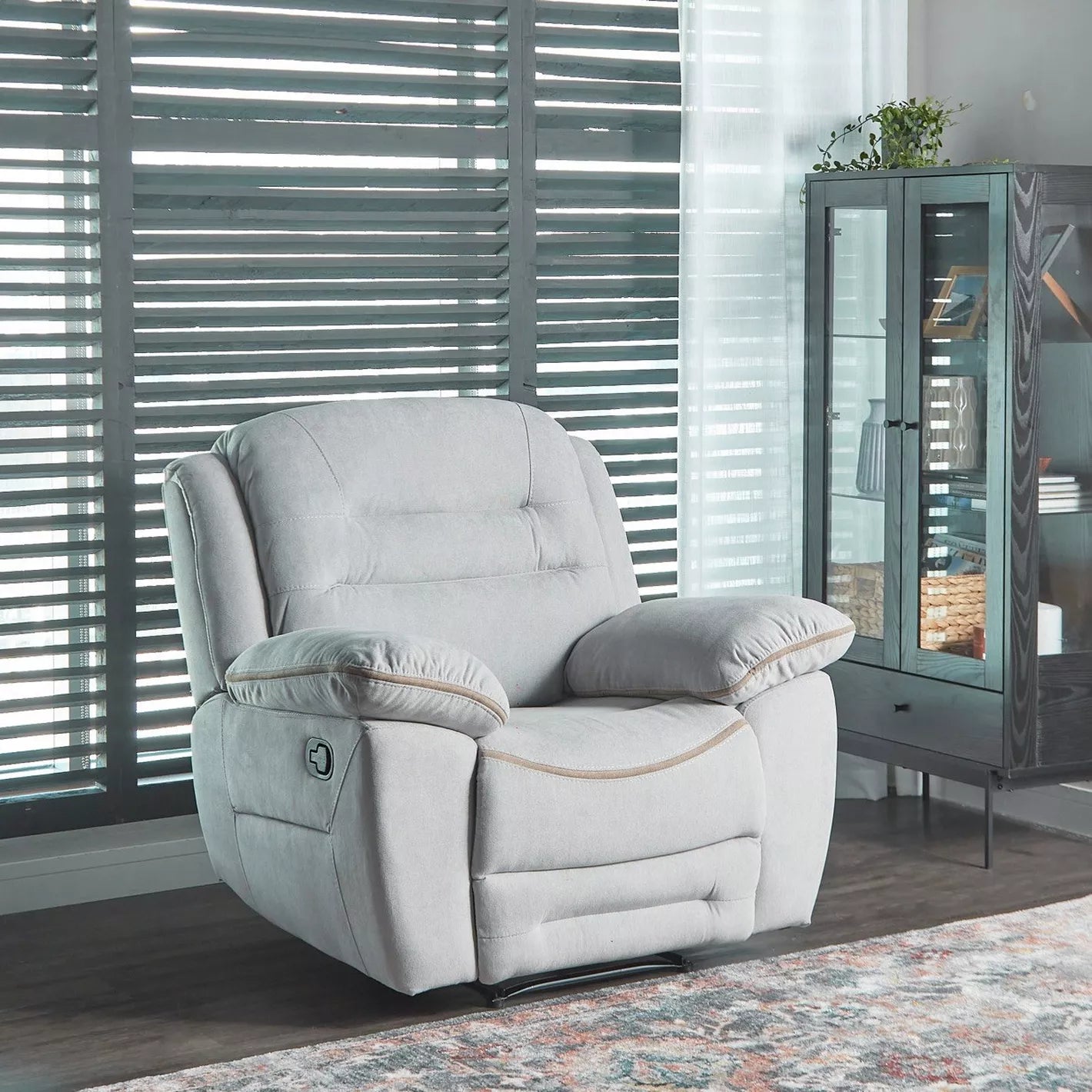 Fabric Recliner, Soft Fabric For A Luxurious Feel 96 x 110 x 105 CM - COOLBABY