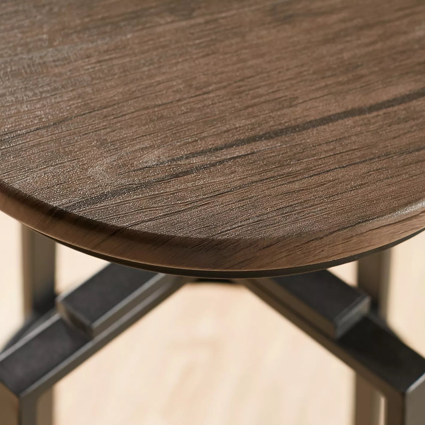 Wooden Top Bar Stool With Adjustable Height And Metal Legs - Black - COOLBABY