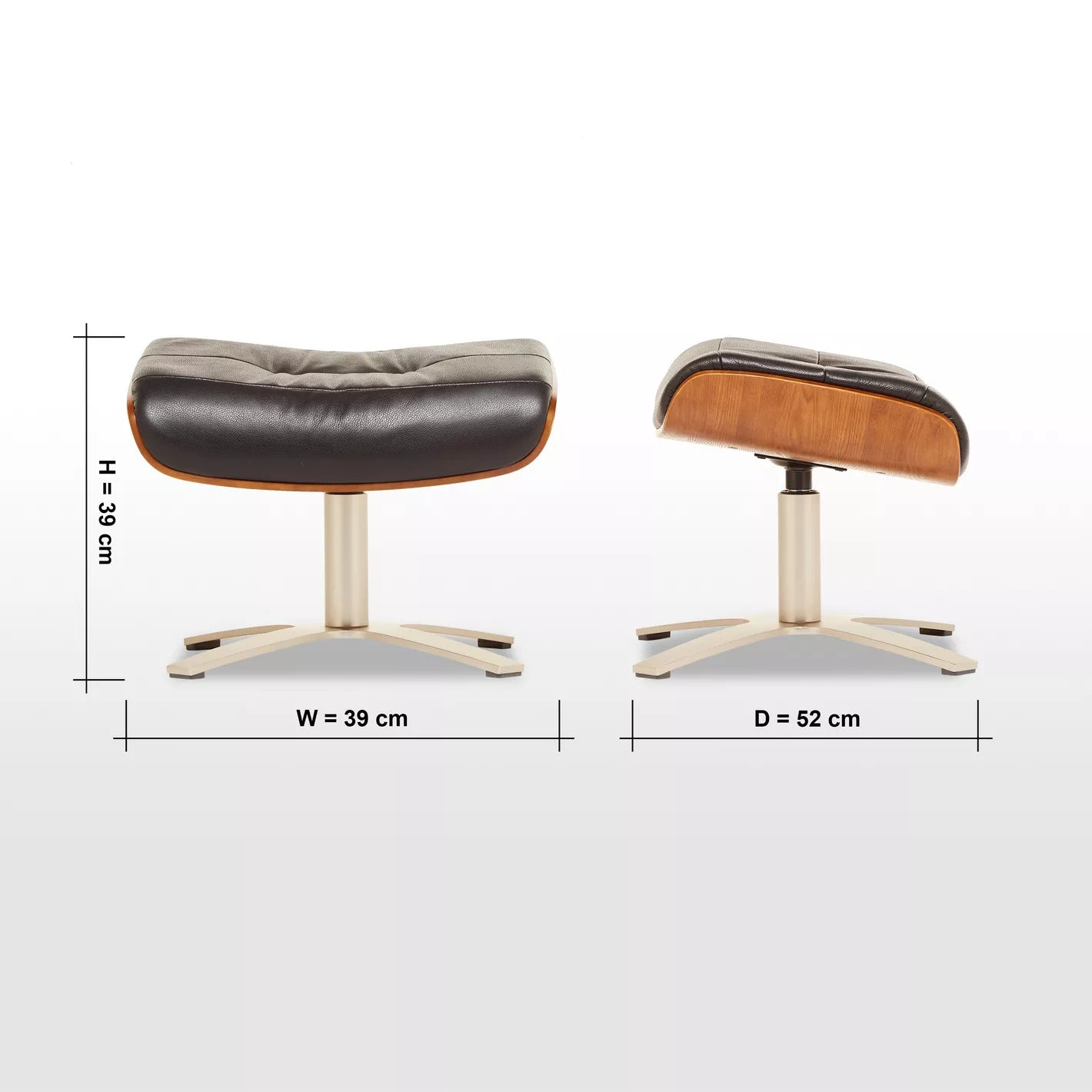 Leather Armchair With Stool, Luxurious Armchair And Footstool , Flair Arms, Fixed Seat And Back Cushions For Modern Office And Home - COOLBABY