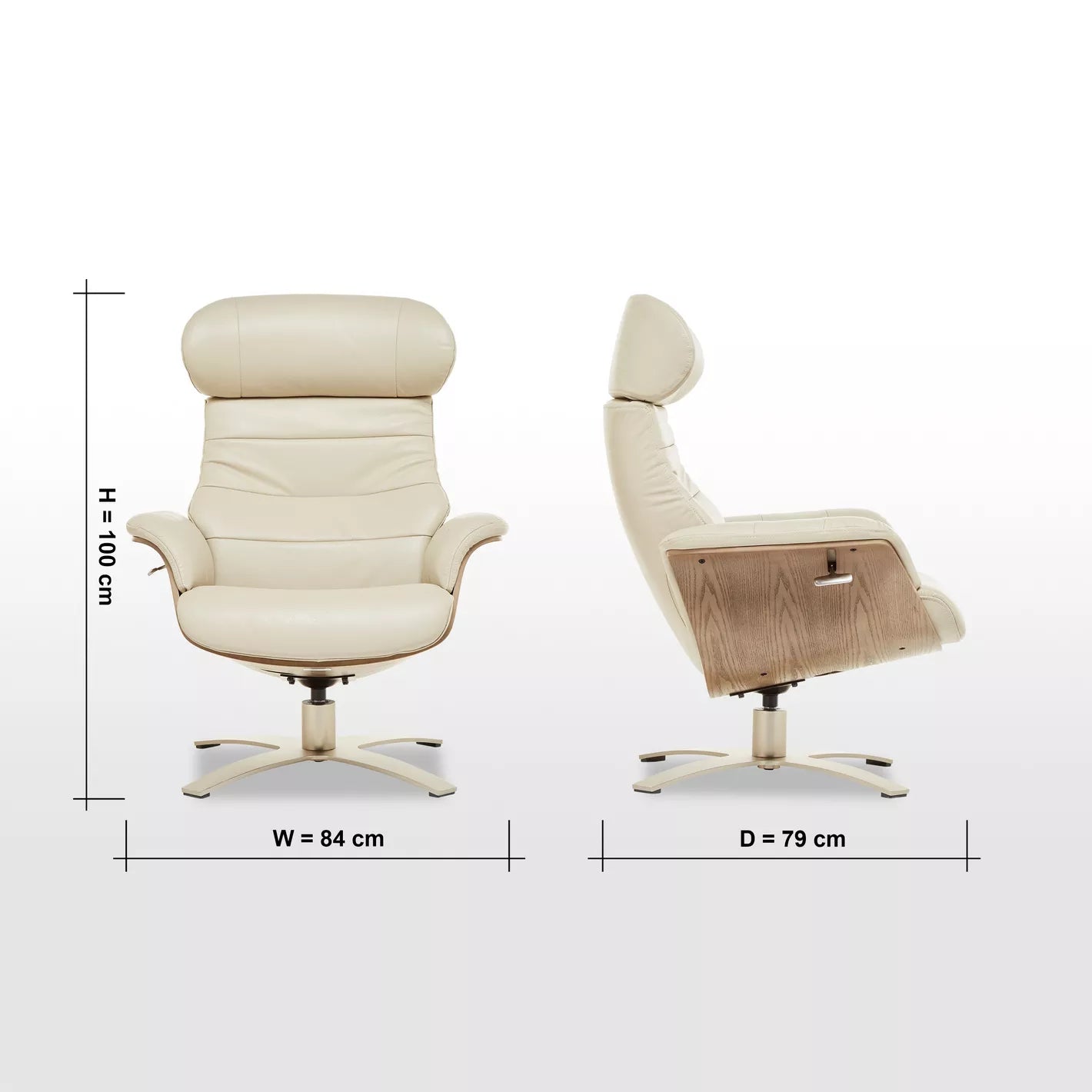 Leather Armchair With Stool, Luxurious Armchair And Footstool , Flair Arms, Fixed Seat And Back Cushions For Modern Office And Home - COOLBABY