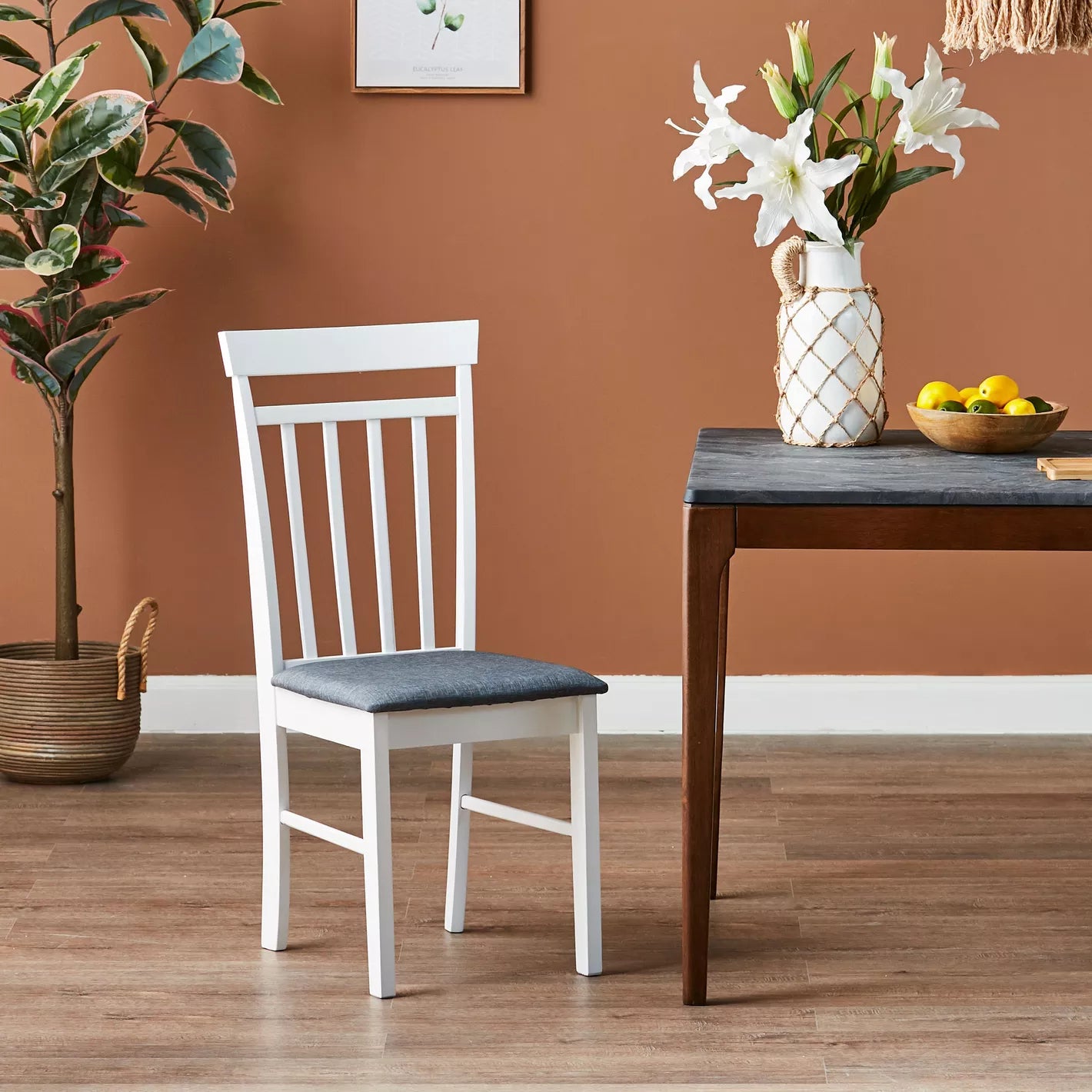 Elegant Fabric Dining Chair, Wood Chair - 49 * 40.5 * 94 CM - COOLBABY