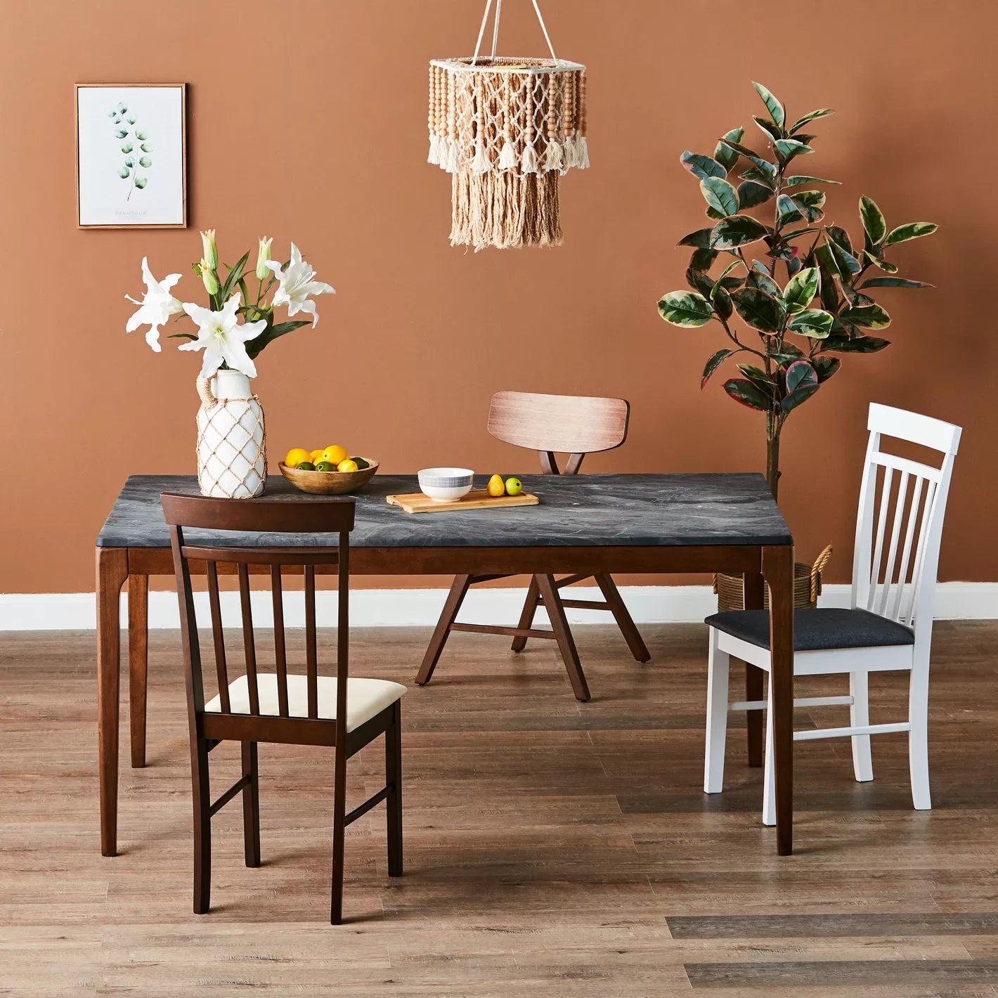 Elegant Fabric Dining Chair, Wood Chair - 49 * 40.5 * 94 CM - COOLBABY