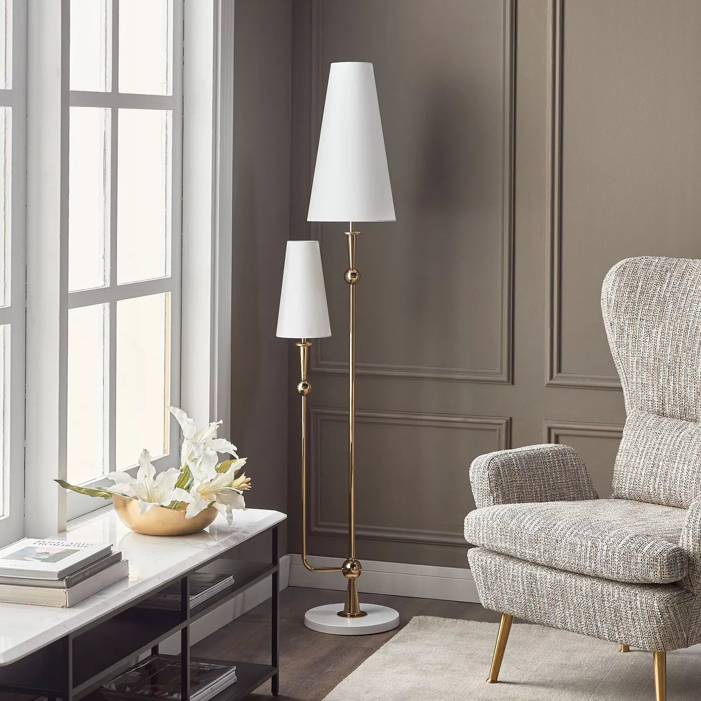 2-Light Metal Floor Lamp - 165 cm - COOLBABY