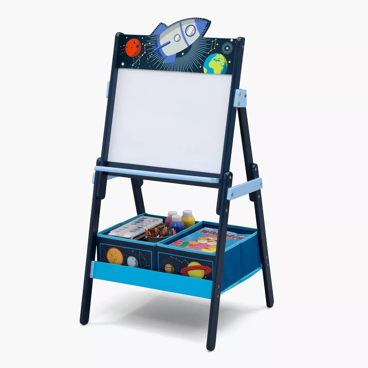 Space Adventures Wooden Activity Easel with Storage - COOLBABY
