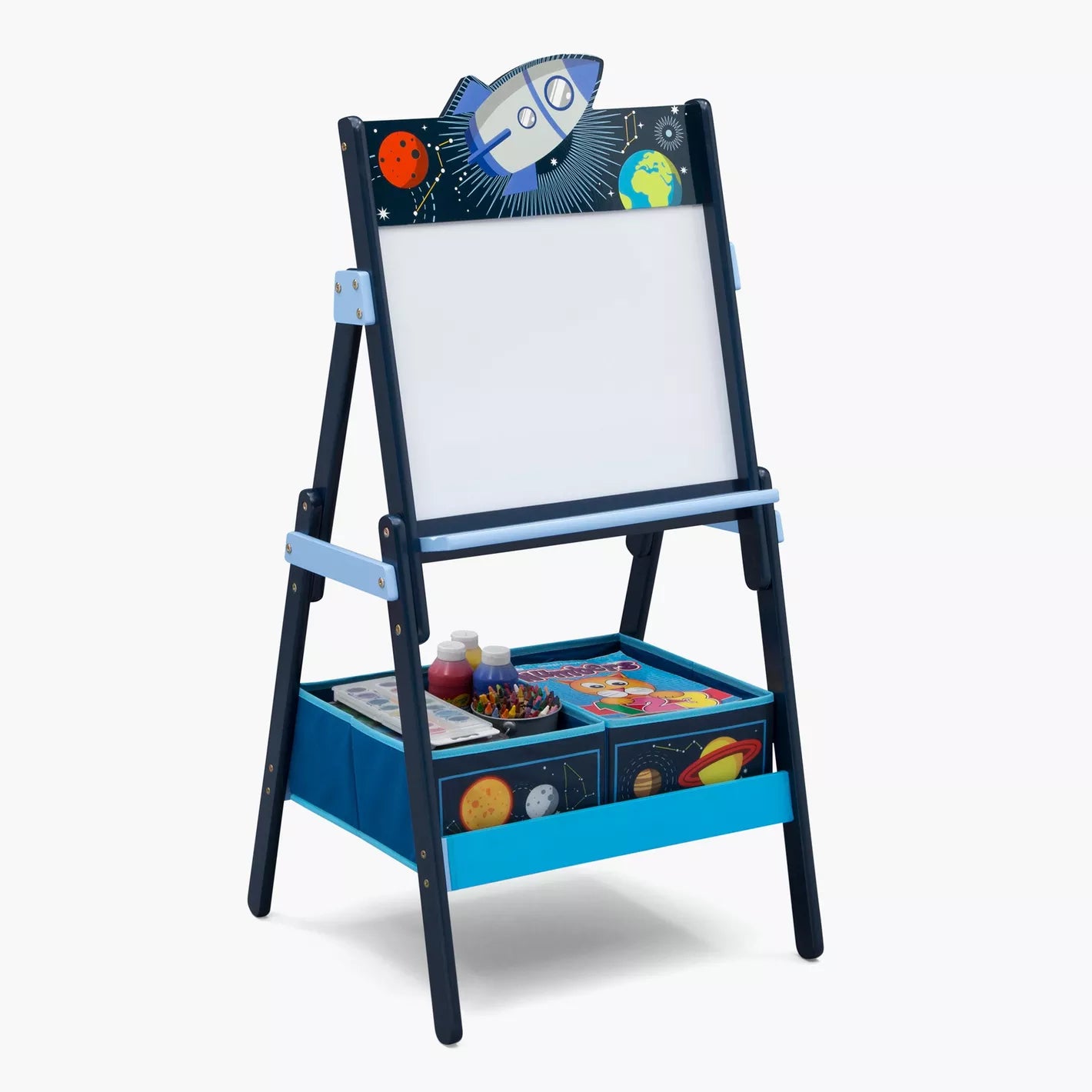 Space Adventures Wooden Activity Easel with Storage - COOLBABY
