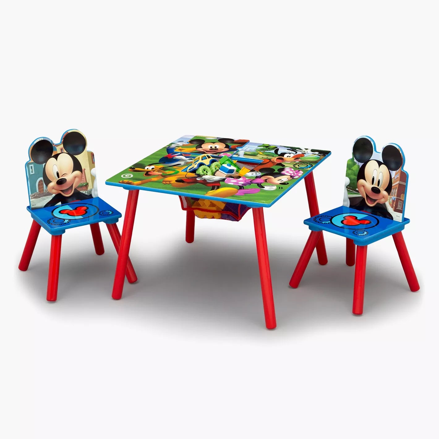 Disney Mickey Mouse 3-Piece Table and Chair Set with Storage - COOLBABY