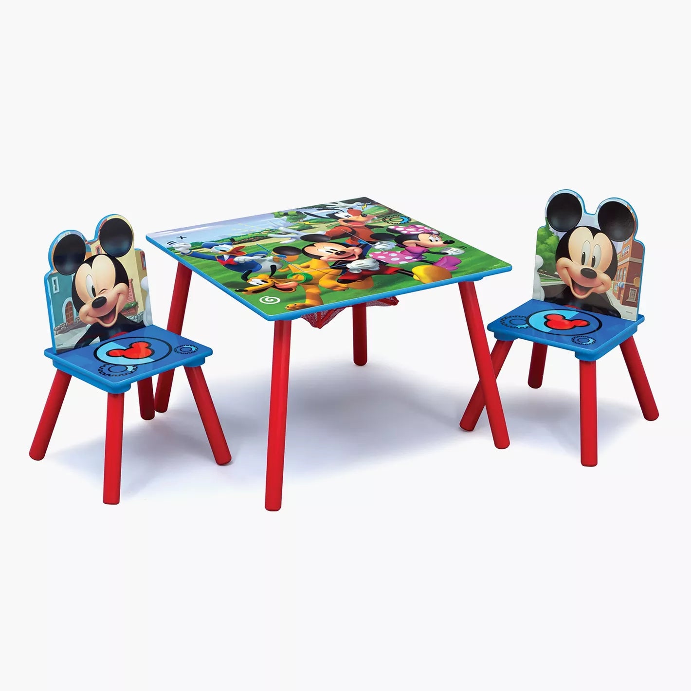 Disney Mickey Mouse 3-Piece Table and Chair Set with Storage - COOLBABY