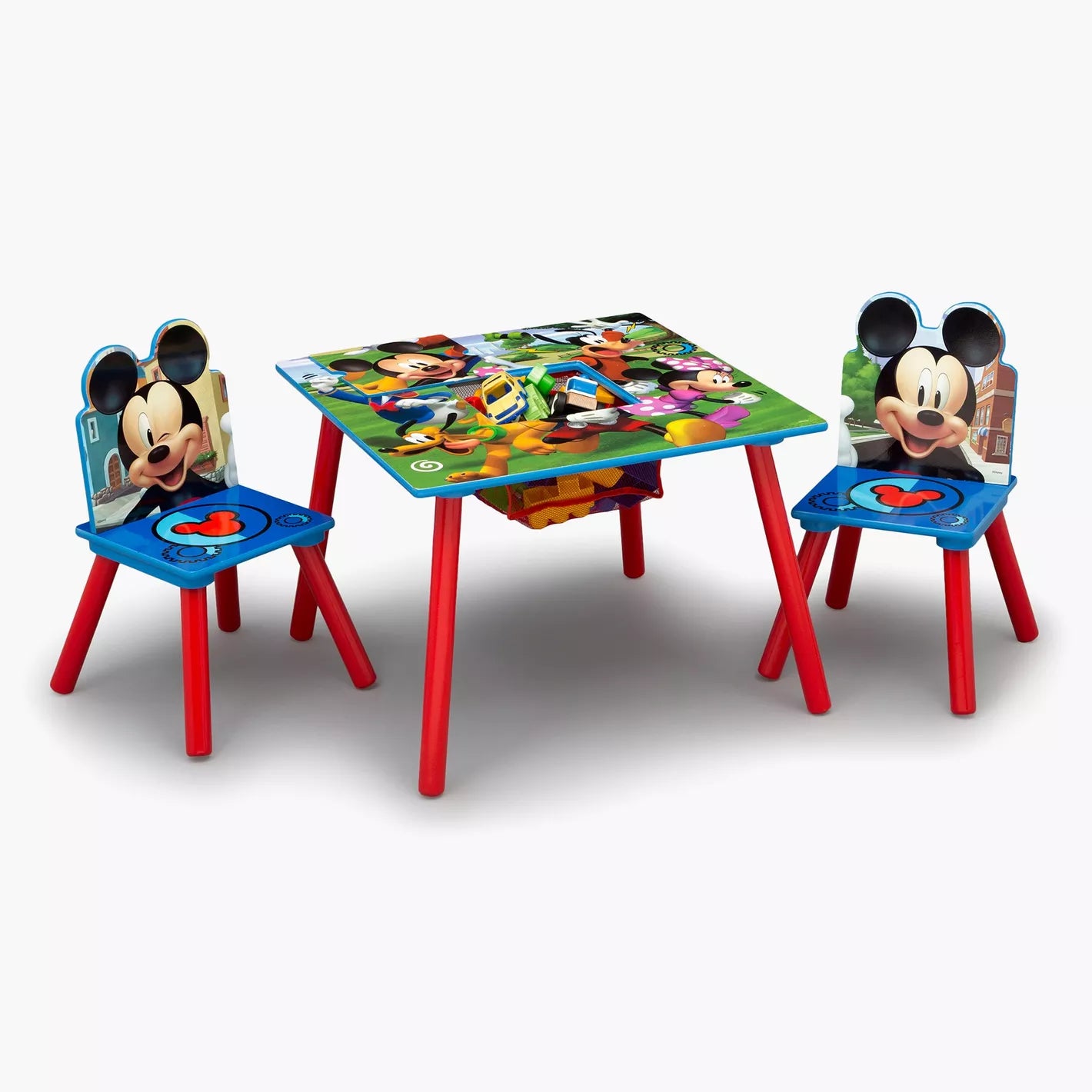 Disney Mickey Mouse 3-Piece Table and Chair Set with Storage - COOLBABY