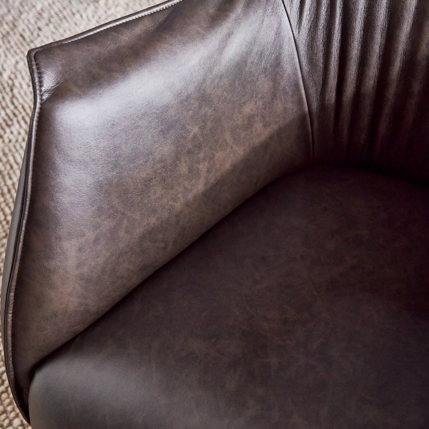 Leather Armchair, Stylish Urban Loft Armchair For Modern Home - Dark Brown - COOLBABY