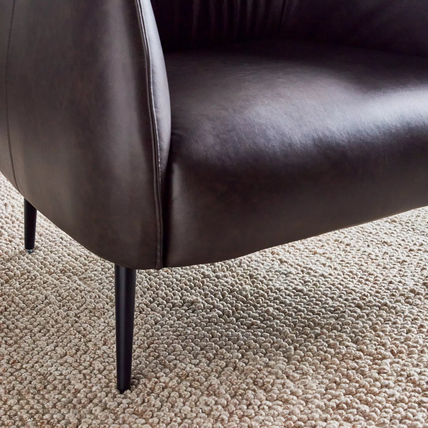 Leather Armchair, Stylish Urban Loft Armchair For Modern Home - Dark Brown - COOLBABY